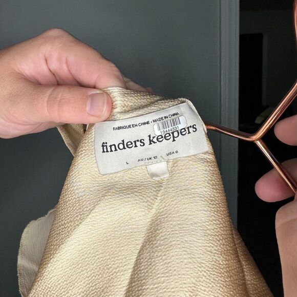 Finders Keepers Gabriella Cami Champagne Color Cross Back Tie Party size Large - Picture 9 of 11